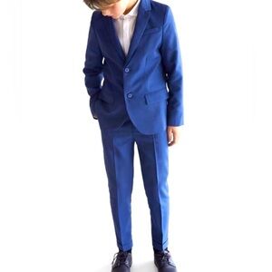 Zara Kids Textured Royal Blue Pants